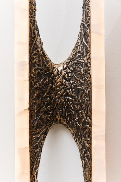 Markus Haase Markus Haase Sculptural Sconce in Textured Bronze and Onyx USA 2019