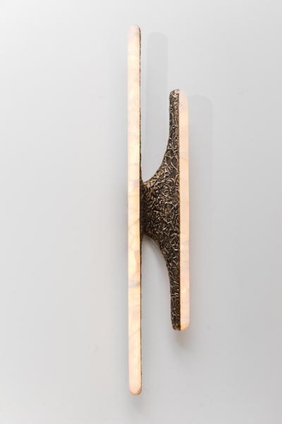Markus Haase Markus Haase Sculptural Sconce in Textured Bronze and Onyx USA 2019