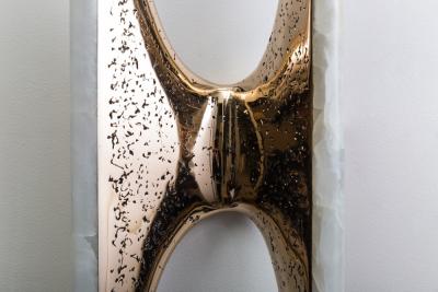 Markus Haase Markus Haase Wormed Bronze and Onyx Sculptural Sconce USA 2017