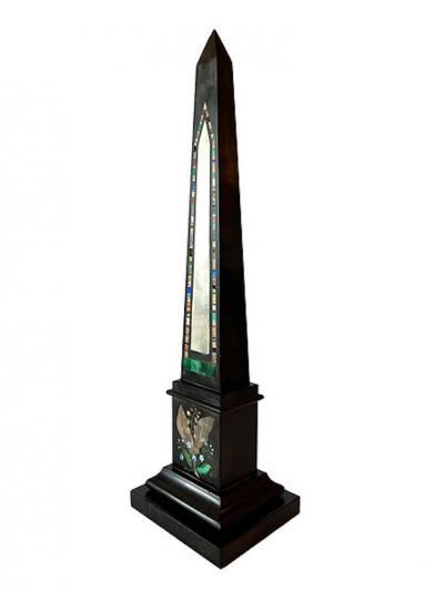 Marmo Negro and Specimen Marble Grand Tour Obelisk 19th Century