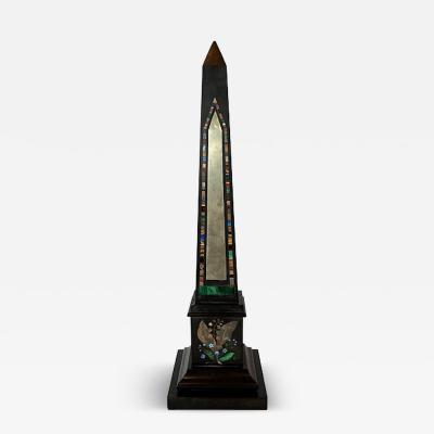 Marmo Negro and Specimen Marble Grand Tour Obelisk 19th Century