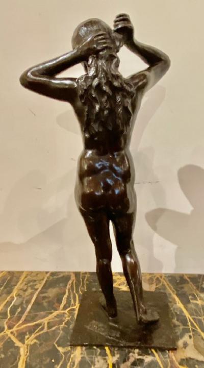 Marnix D Haveloose Art Deco Bronze Female Statue by Belgian Artist M DHaveloose
