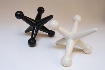 Marquis Collection of Beverly Hills Pair of Vintage Oversized Tessellated Stone Jax Jacks Sculptures or Bookends