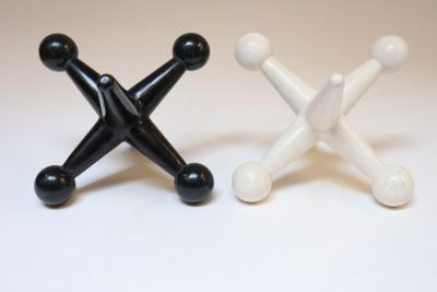 Marquis Collection of Beverly Hills Pair of Vintage Oversized Tessellated Stone Jax Jacks Sculptures or Bookends