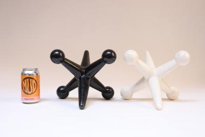 Marquis Collection of Beverly Hills Pair of Vintage Oversized Tessellated Stone Jax Jacks Sculptures or Bookends