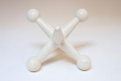 Marquis Collection of Beverly Hills Pair of Vintage Oversized Tessellated Stone Jax Jacks Sculptures or Bookends