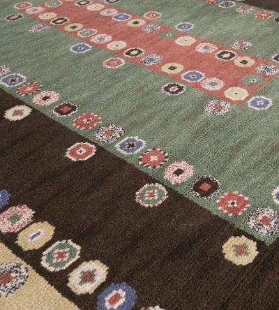 Marta Maas Fjetterstrom Mid 20th Century Handwoven Wool Swedish Rug
