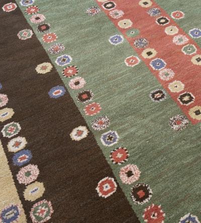 Marta Maas Fjetterstrom Mid 20th Century Handwoven Wool Swedish Rug