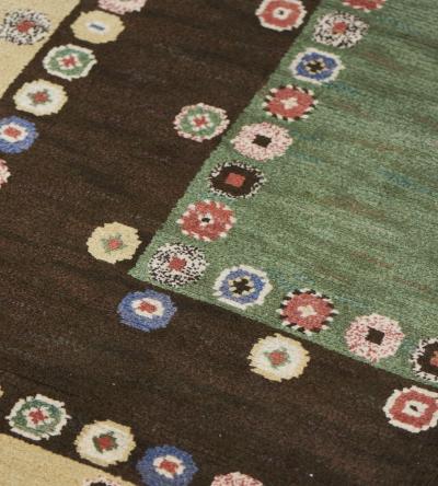 Marta Maas Fjetterstrom Mid 20th Century Handwoven Wool Swedish Rug