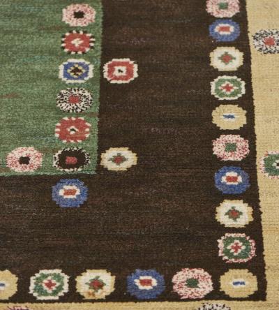 Marta Maas Fjetterstrom Mid 20th Century Handwoven Wool Swedish Rug