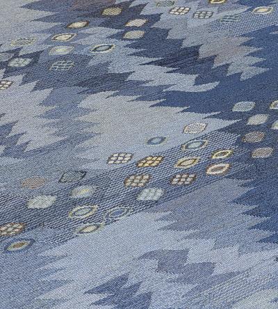 Marta Maas Fjetterstrom Signed Mid Century Handwoven Wool Swedish Rug