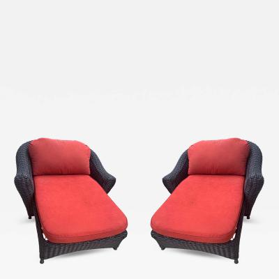 Martha Stewart Pair of Martha Stewart Wicker Chaise Lounge