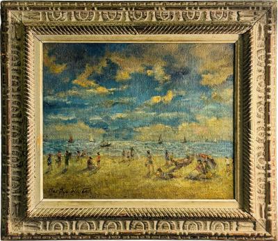 Martha Walter IMPRESSIONIST BEACH SCENE PAINTING AFTER MARTHA WALTER