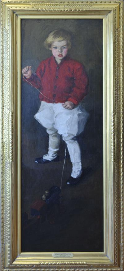 Martha Walter Portrait of Young Boy His Toy Train