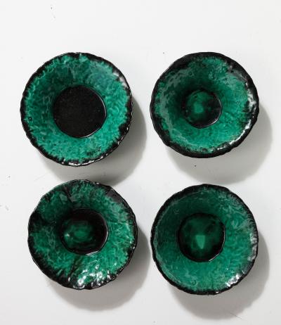 Marthe Delacroix Green Glazed Ceramic Bowl by Marthe Delacroix France c 1960