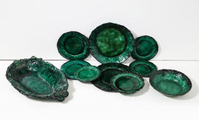 Marthe Delacroix Green Glazed Ceramic Bowl by Marthe Delacroix France c 1960