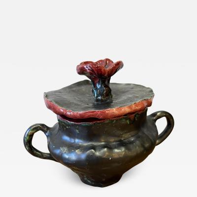 Marthe Delacroix Handmade Glazed Ceramic Lidded Vessel by Marthe Delacroix