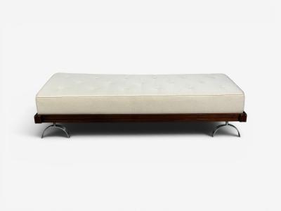 Martin Borenstein Martin Borenstein Daybed Walnut Steel Beige Upholstery USA 1960s