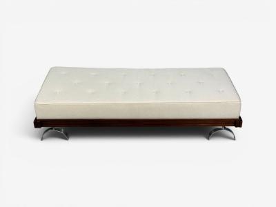 Martin Borenstein Martin Borenstein Daybed Walnut Steel Beige Upholstery USA 1960s