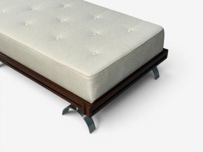 Martin Borenstein Martin Borenstein Daybed Walnut Steel Beige Upholstery USA 1960s