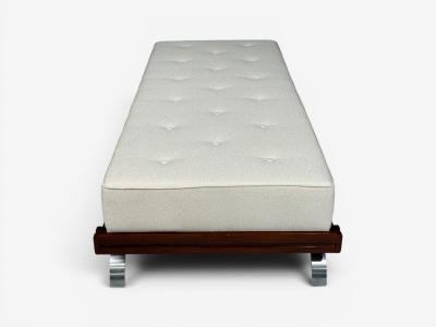 Martin Borenstein Martin Borenstein Daybed Walnut Steel Beige Upholstery USA 1960s