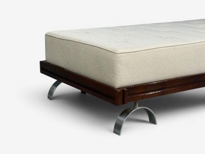 Martin Borenstein Martin Borenstein Daybed Walnut Steel Beige Upholstery USA 1960s