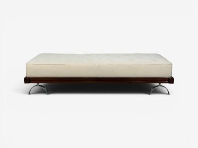 Martin Borenstein Martin Borenstein Daybed Walnut Steel Beige Upholstery USA 1960s