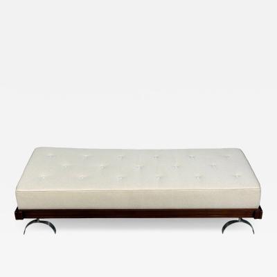 Martin Borenstein Martin Borenstein Daybed Walnut Steel Beige Upholstery USA 1960s
