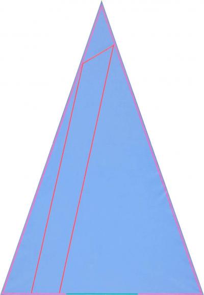 Martin Canin First Triangle Triangular Historic Color Field Blue Painting ca 1970s
