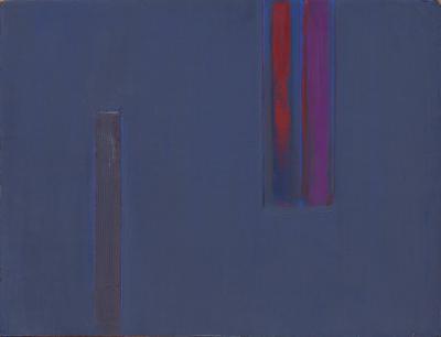 Martin Canin Untitled Blue Red and Purple Color Field Oil Painting