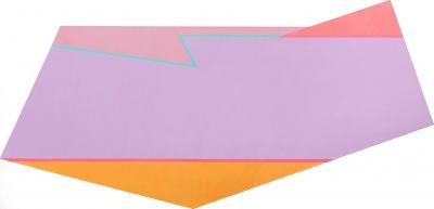Martin Canin Untitled Lilac Red Pink and Orange Polygonal Geometric Painting