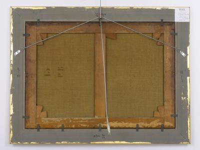 Martin Coulaud Leading Her Flock French Antique Barbizon Landscape Painting by Martin Coulaud