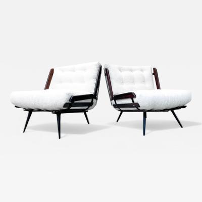 Martin Eisler Armchairs in Rosewood Boucle by Martin Eisler for Forma 1950s Lot 238 239