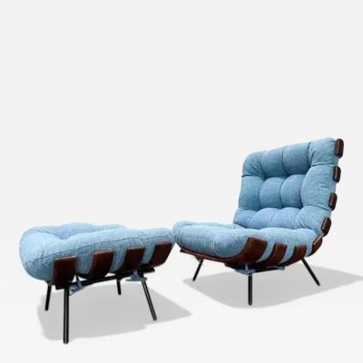 Martin Eisler Mid Century Modern Costela Armchair with Ottoman by Martin Eisler 1954