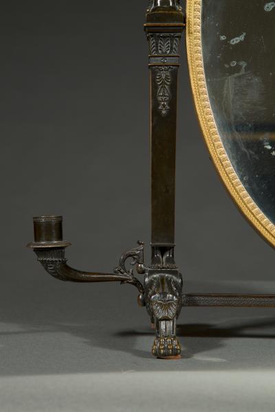 Martin Guillaume Biennais A Gilt and Patinated Bronze Psyche de Table Attributed to Martin Biennais
