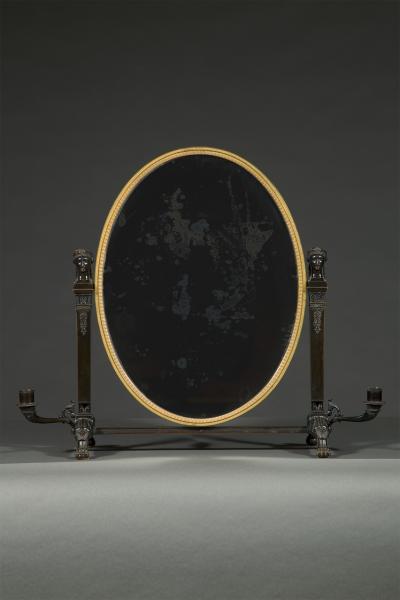 Martin Guillaume Biennais A Gilt and Patinated Bronze Psyche de Table Attributed to Martin Biennais