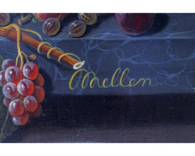Mary Blood Mellen An Exceptional Two Tiered Fruit Still Life Oil Painting by Mary Mellen C 1850
