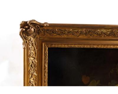 Mary Blood Mellen An Exceptional Two Tiered Fruit Still Life Oil Painting by Mary Mellen C 1850