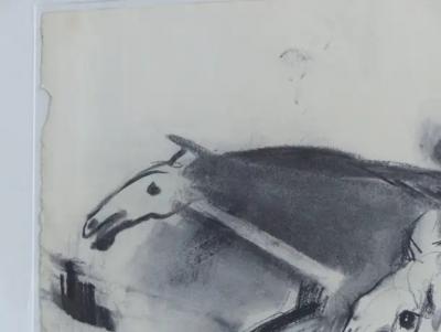 Mary Frank Original Charcoal and Watercolor by Mary Frank Pencil Signed