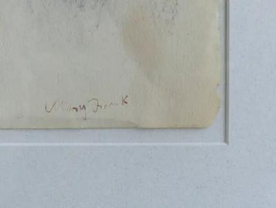 Mary Frank Original Charcoal and Watercolor by Mary Frank Pencil Signed