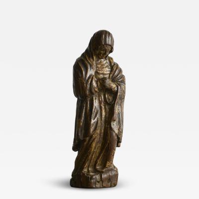 Mary Magdalene in Polychromed Carved Walnut 16th Century