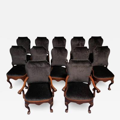 Mary McDonald Chippendale Black Mohair Dining Chairs Set of 12