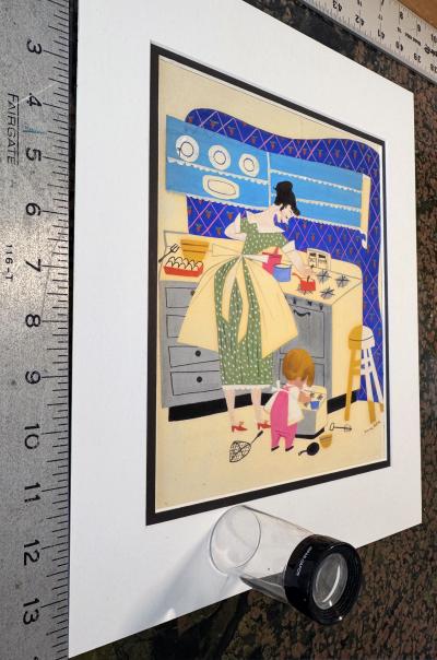 Mary Robinson Blair Babys House Kitchen Interior Woman Illustrator Mid Century