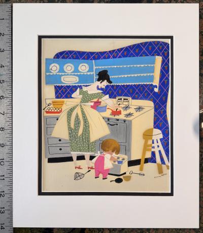 Mary Robinson Blair Babys House Kitchen Interior Woman Illustrator Mid Century