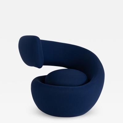 Marzio Cecchi Italian armchairs by Marzio Cecchi in fabric blue 1970s