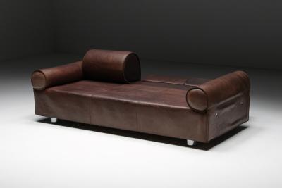 Marzio Cecchi Marzio Cecchi Brown Buffalo Leather Sofa 1970s