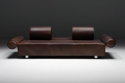 Marzio Cecchi Marzio Cecchi Brown Buffalo Leather Sofa 1970s