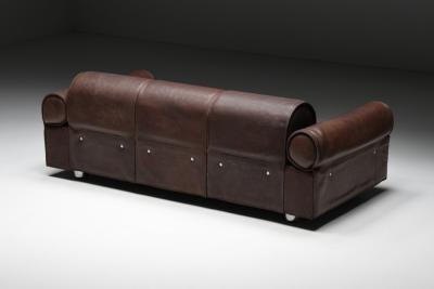 Marzio Cecchi Marzio Cecchi Brown Buffalo Leather Sofa 1970s