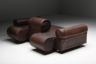 Marzio Cecchi Marzio Cecchi Brown Buffalo Leather Sofa 1970s