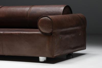 Marzio Cecchi Marzio Cecchi Brown Buffalo Leather Sofa 1970s
